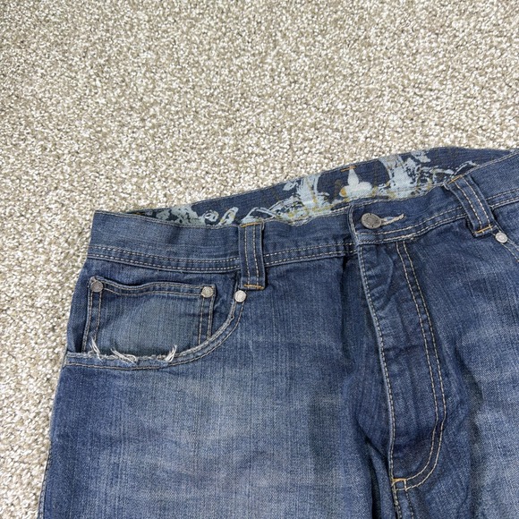 Pelle Pelle Wide leg Baggy Distressed Jeans Y2k Grunge Style 38/33 Essentials - Picture 8 of 13